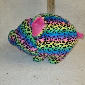 Hug &‎ Luv Rainbow Leopard Pig Plush Stuffed Animal Colorful Soft Toy 8"